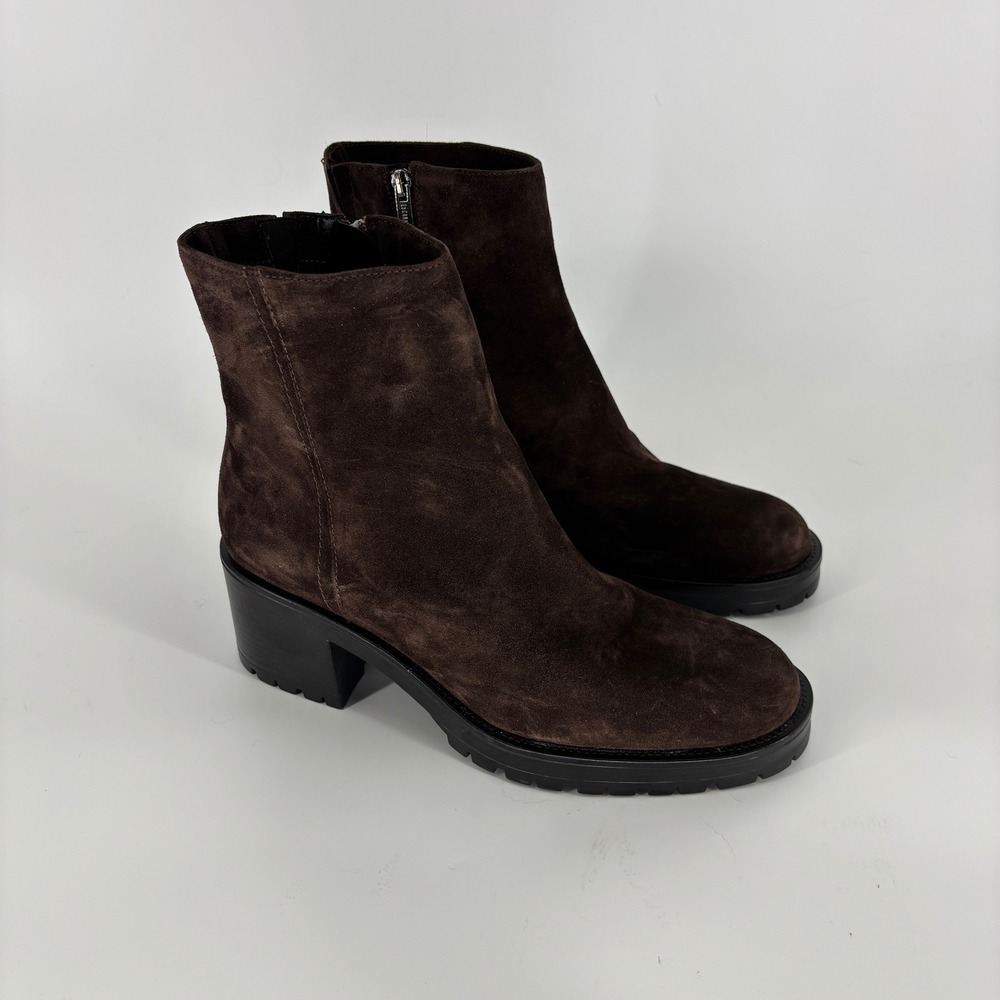 La Canadienne Weave City Dry Waterproof Suede Boots Brunette Brown Women Size 11
